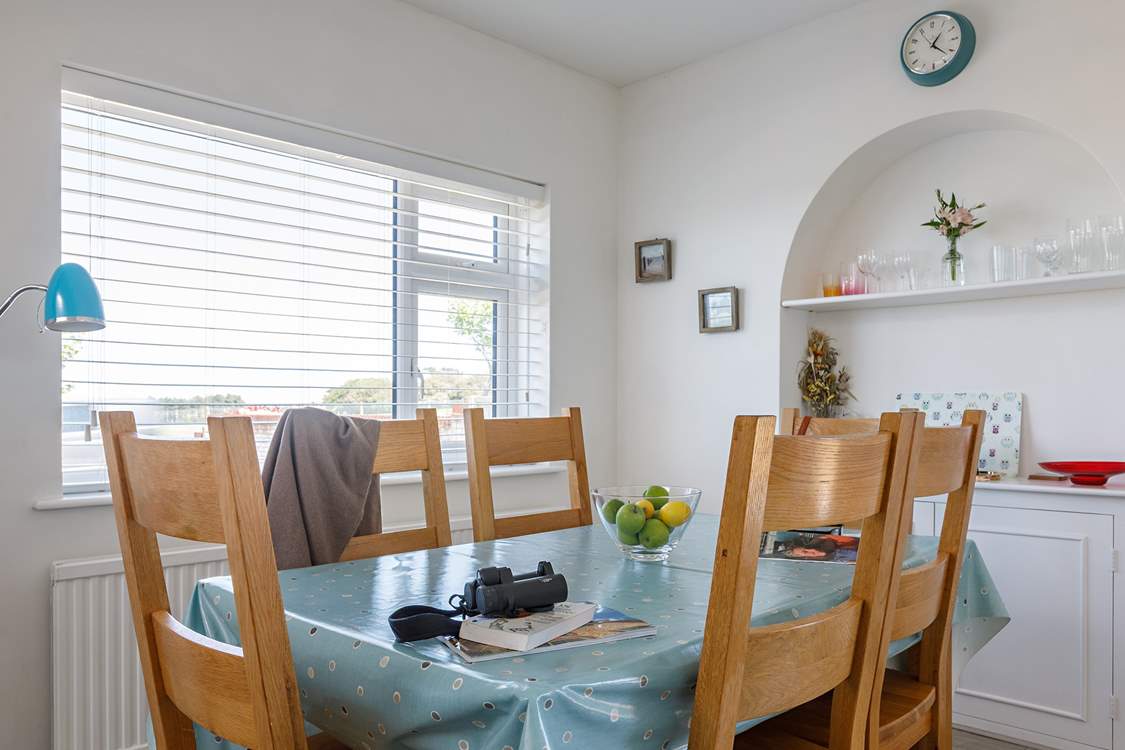 There are views across to the pitch and putt golf course and to the tidal waters beyond.