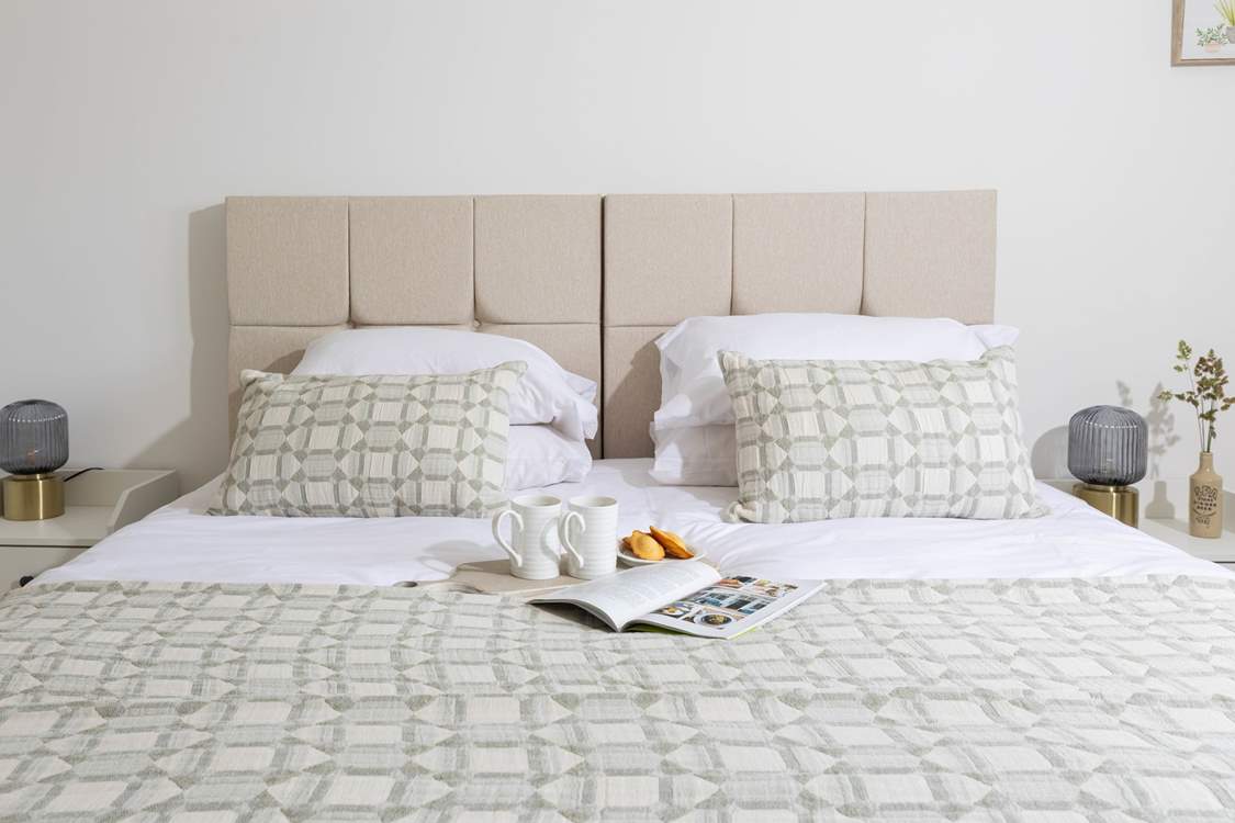 Pure comfort, luxurious linens and a sink into bed.
