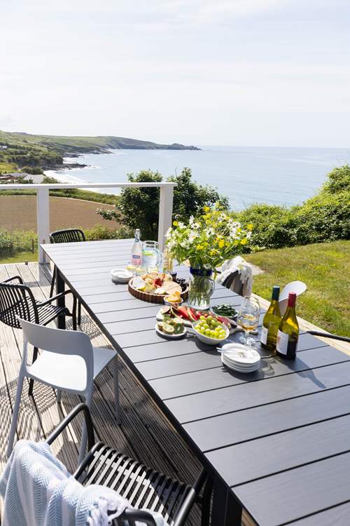 Dine al fresco enjoying the Cornish countryside and dramatic coastline.