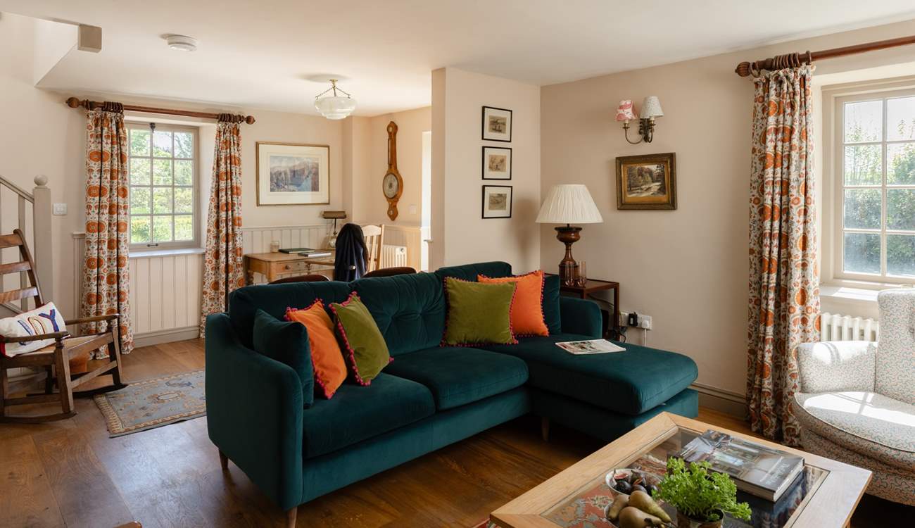 The large windows mean the sunlight streams in. 