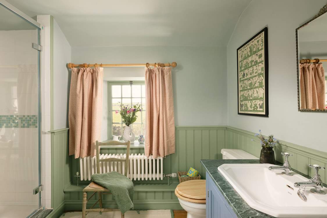 The bathroom has both a shower cubicle and a bath, take your pick.