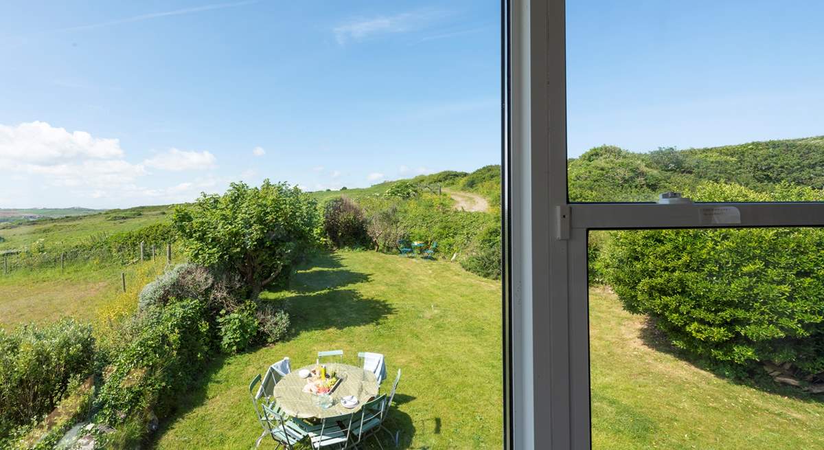 Looking down onto the back garden.