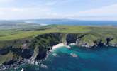 A stunning aerial view of the coastline surrounding this secluded property. - Thumbnail Image