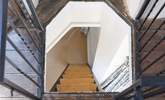 The stairs to the rooftop terrace, from above. - Thumbnail Image
