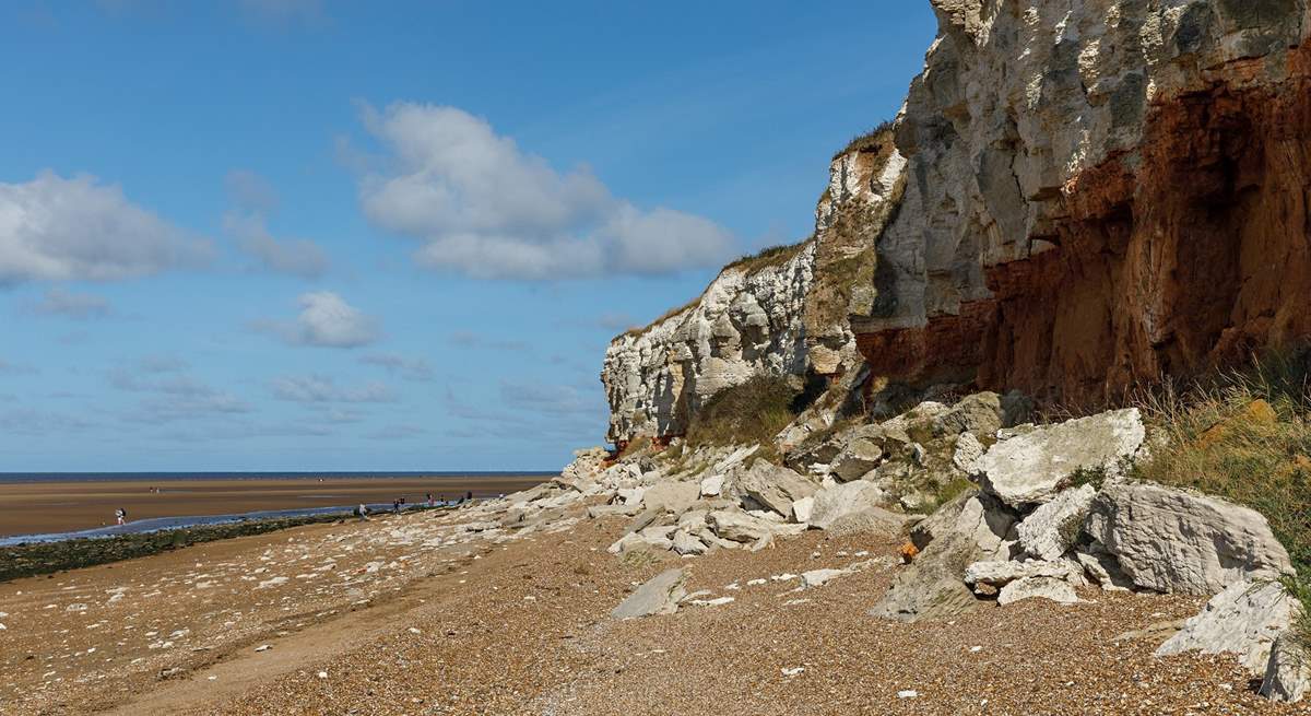 Take a wander along the beach to Old Hunstanton where fossil hunters often browse.