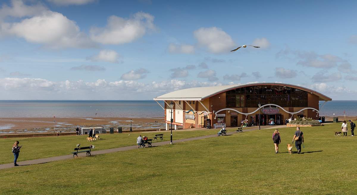 Just two minutes' walk from the apartment is the Green, sea front and bowling alley beyond the Green.