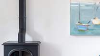 The wood-burner effect electric stove is the perfect addition for those chilly evenings snuggling in front of the TV.