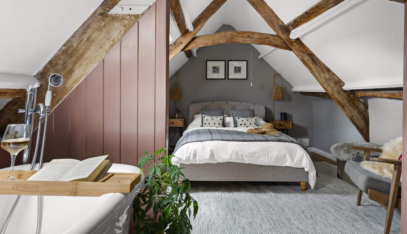 On the second floor this glorious refurbished attic room offers indulgent luxury!