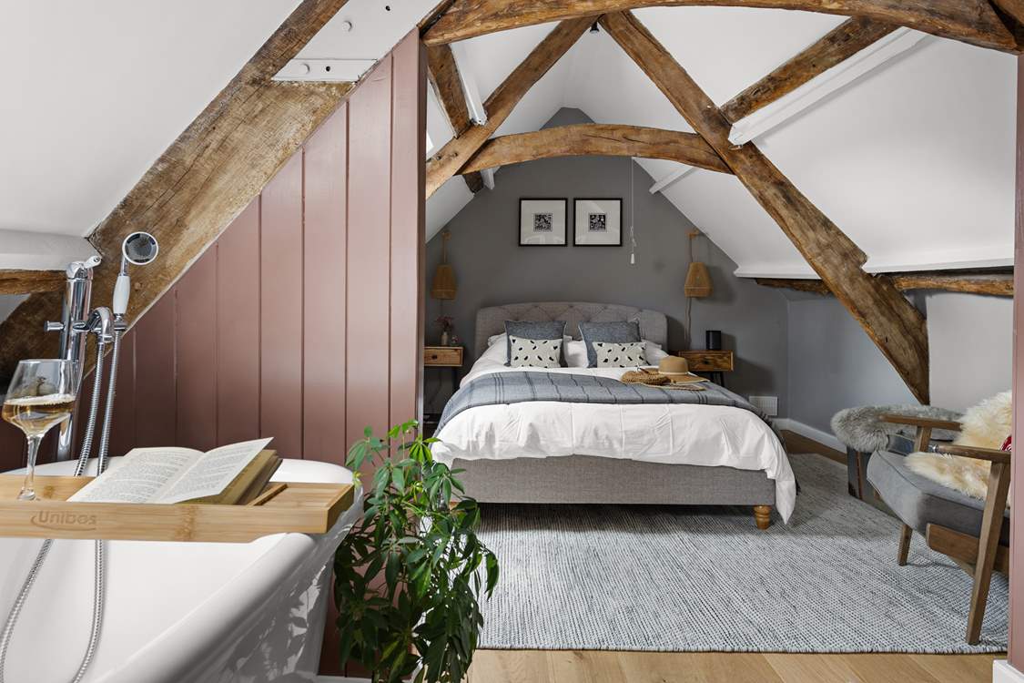 On the second floor this glorious refurbished attic room offers indulgent luxury!