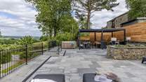 Relax on one of the sun loungers and take in those wonderful countryside views.