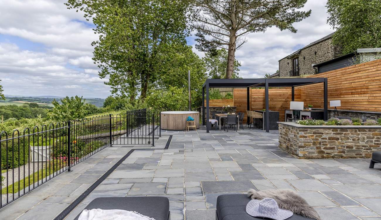 Relax on one of the sun loungers and take in those wonderful countryside views.