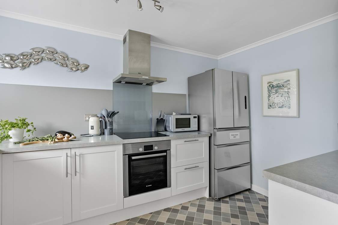 The fully-equipped kitchen.