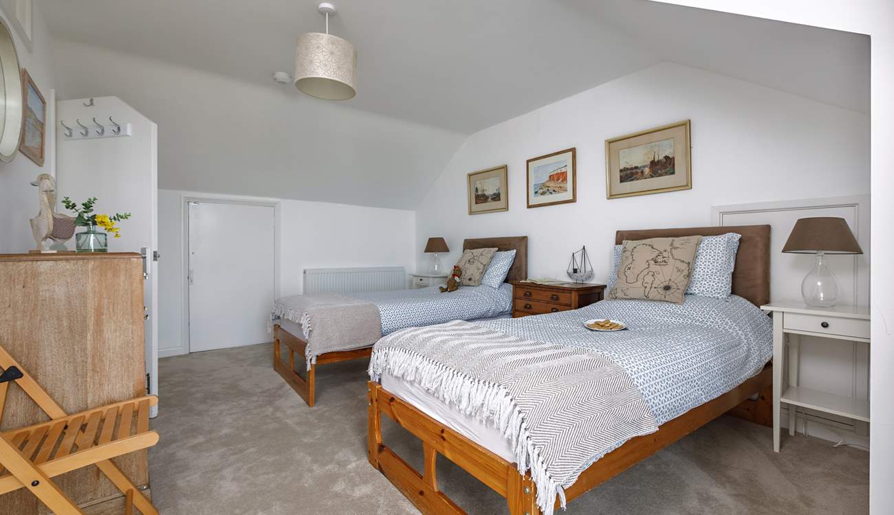 Twin room on the first floor, ideal for adults or children.