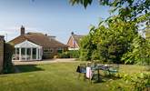 Looking down the garden by the shade of the mature trees.. - Thumbnail Image