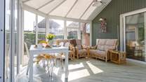 A beautiful place for year round relaxing in this light-filled space.