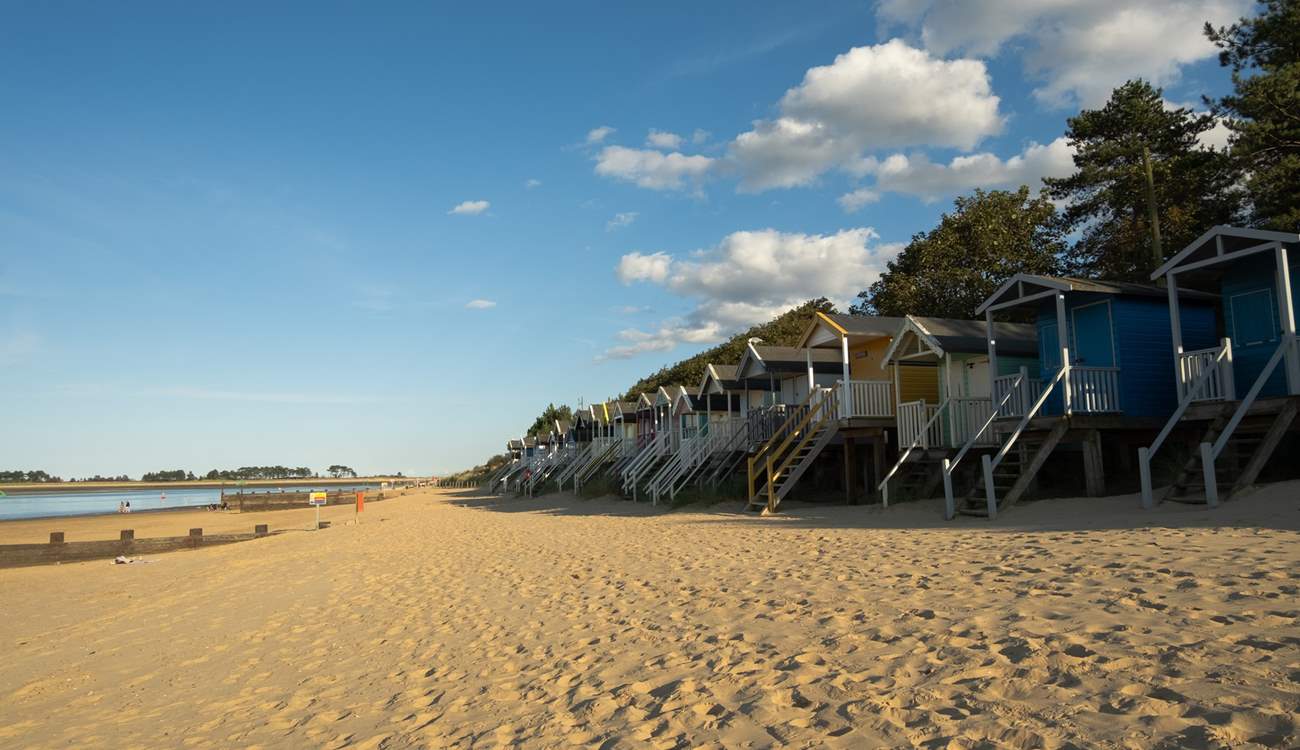Wells-next-the-Sea, a lovely trip out with soft sands, beach huts and lanes of intriguing shops to discover.
