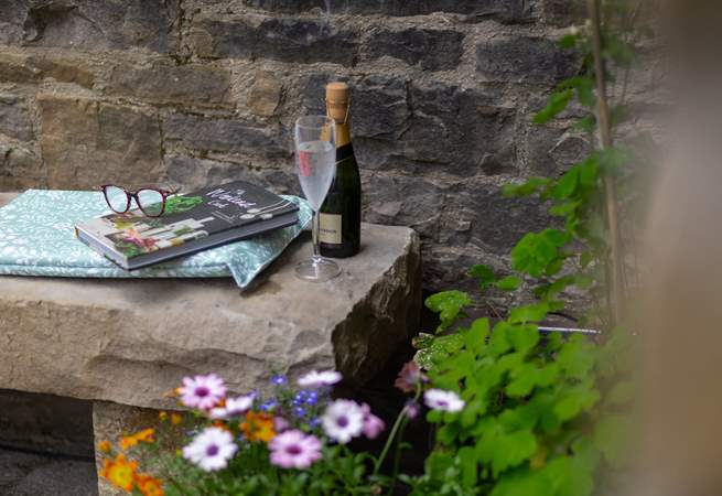 This lovely old stone bench is a place for quiet contemplation. 