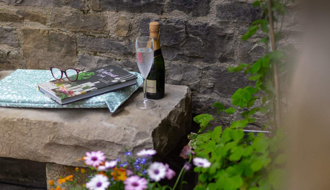 This lovely old stone bench is a place for quiet contemplation. 