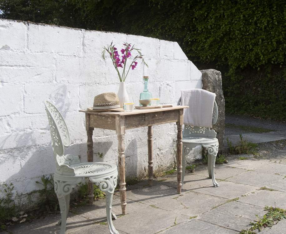 A simple area to sit outside.