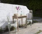 A simple area to sit outside.