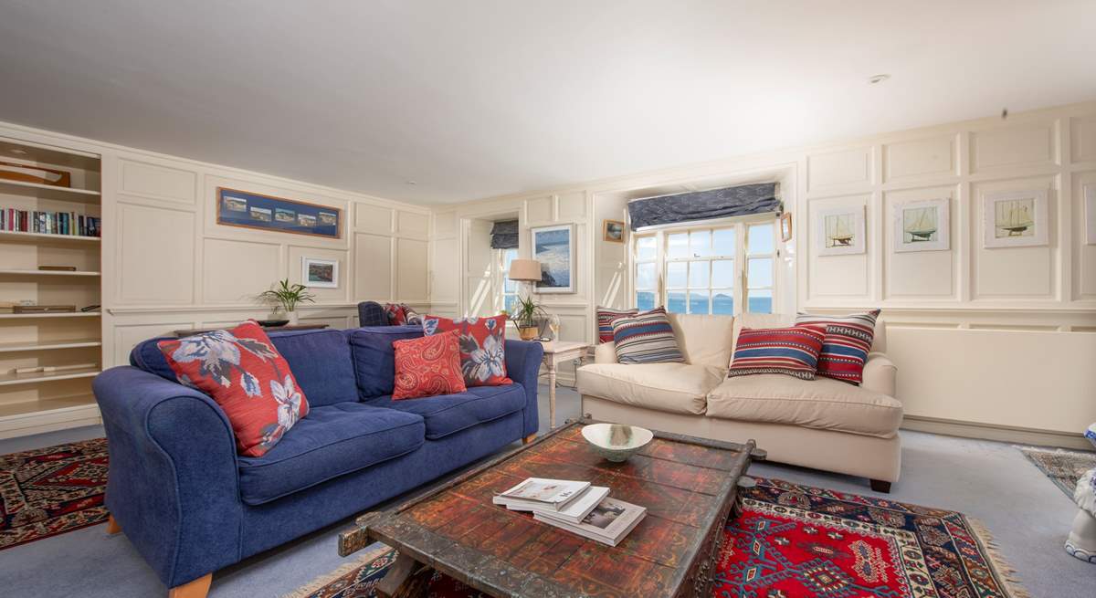 Set up on the first floor, the sitting-room makes the most of the setting.