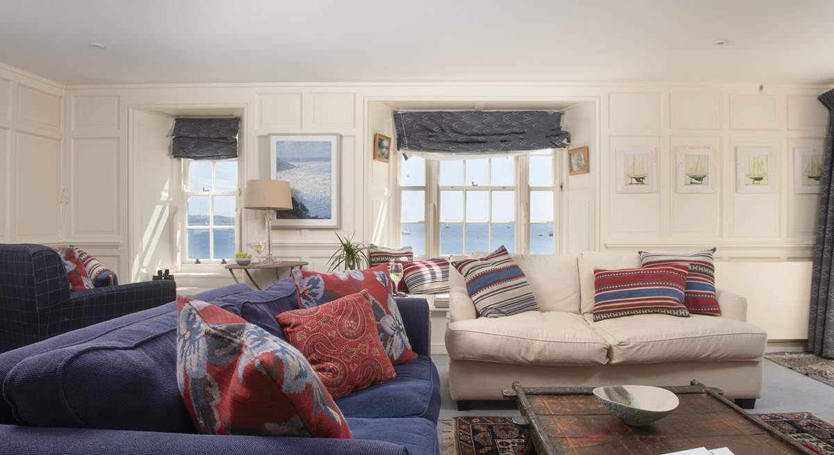 The spacious sitting-room is comfortable and relaxing, just what you want when you are on holiday.