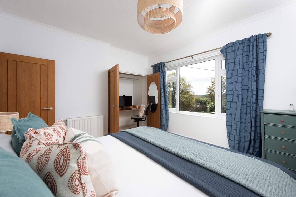 Hidden in the wardrobe is a desk, should you need to catch up some work whilst you are away.