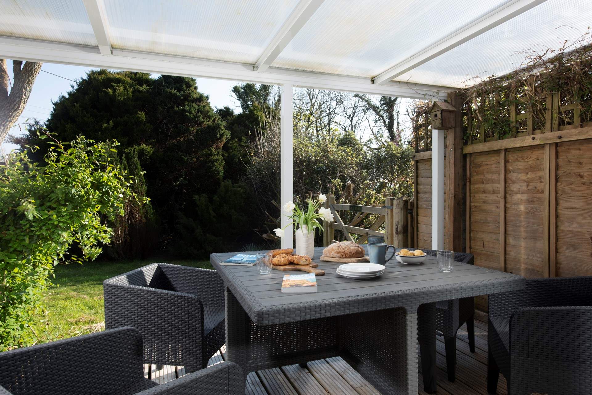 There's a covered area at the front when you want some shade from the sunshine.