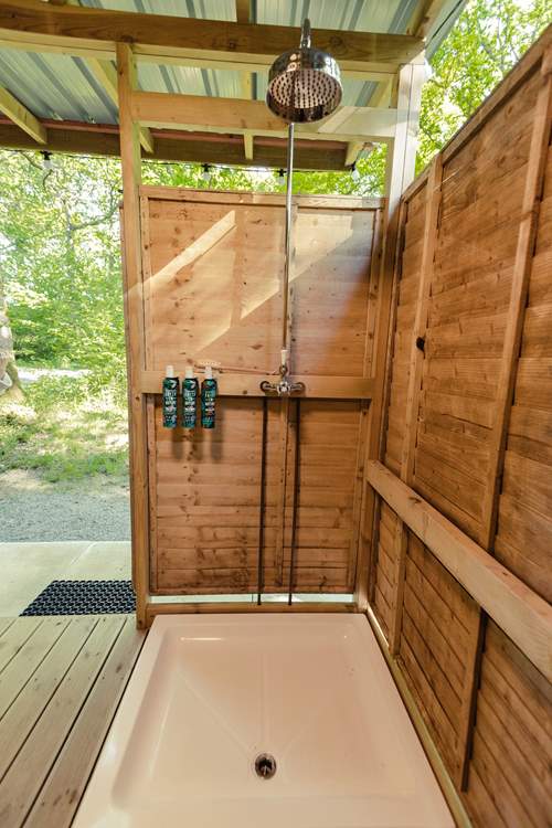 Enjoy a rainfall shower and Faith in Nature products.