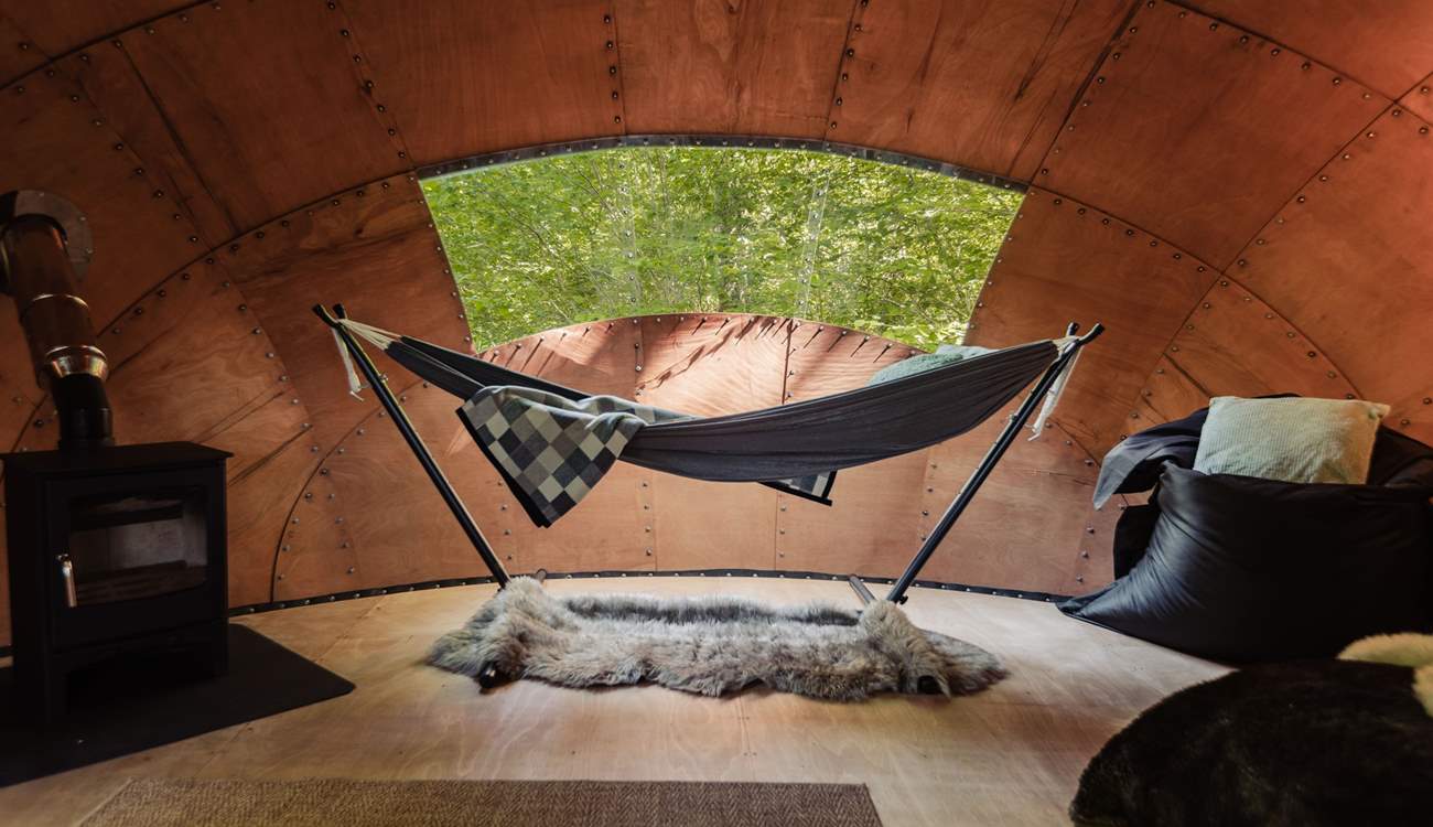 The hammock is a dreamy spot to unwind and admire the scenery.