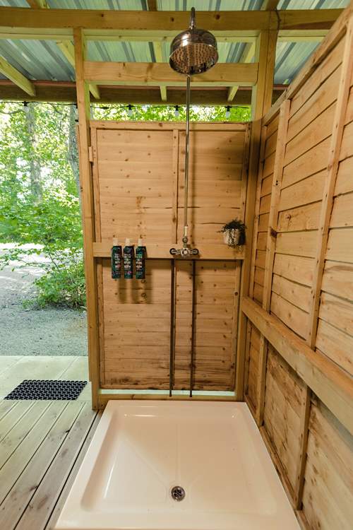 Enjoy a rainfall shower and Faith in Nature products.