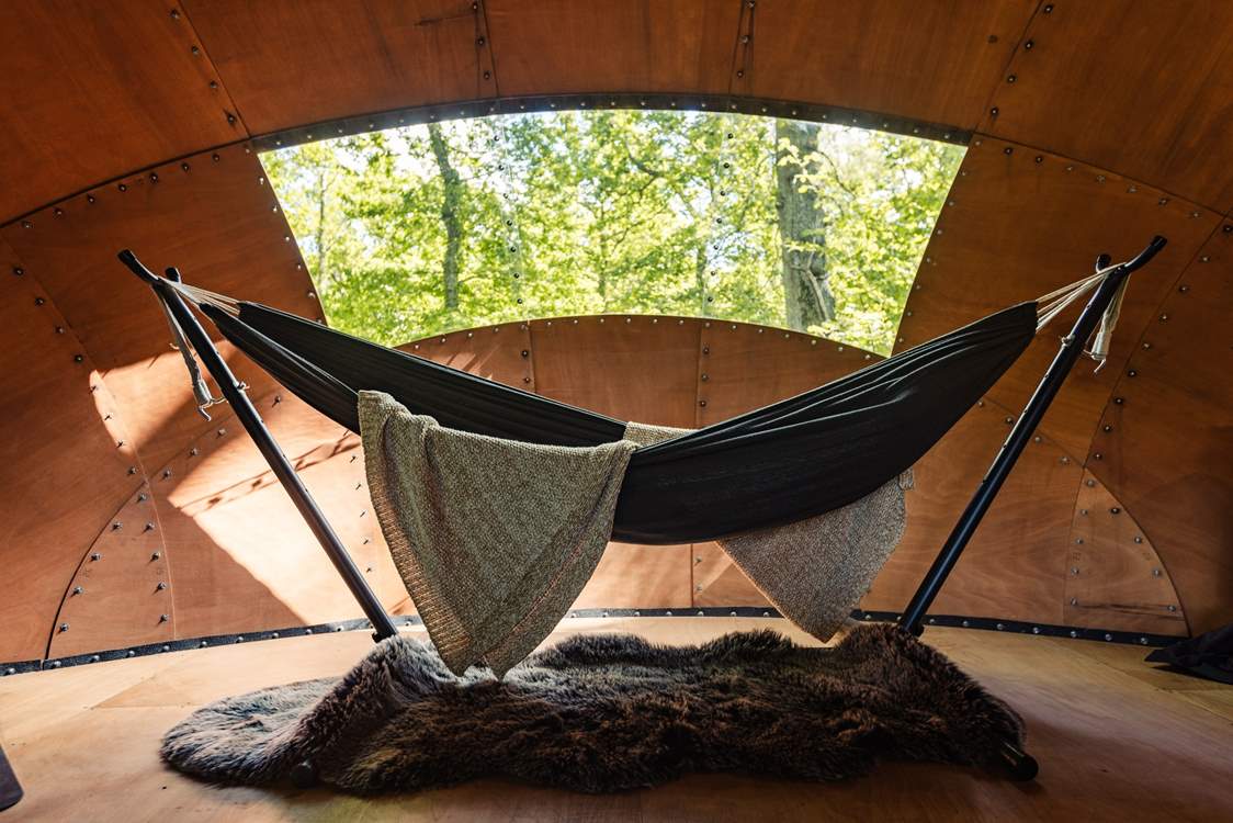Sink into the hammock and admire the scenery.