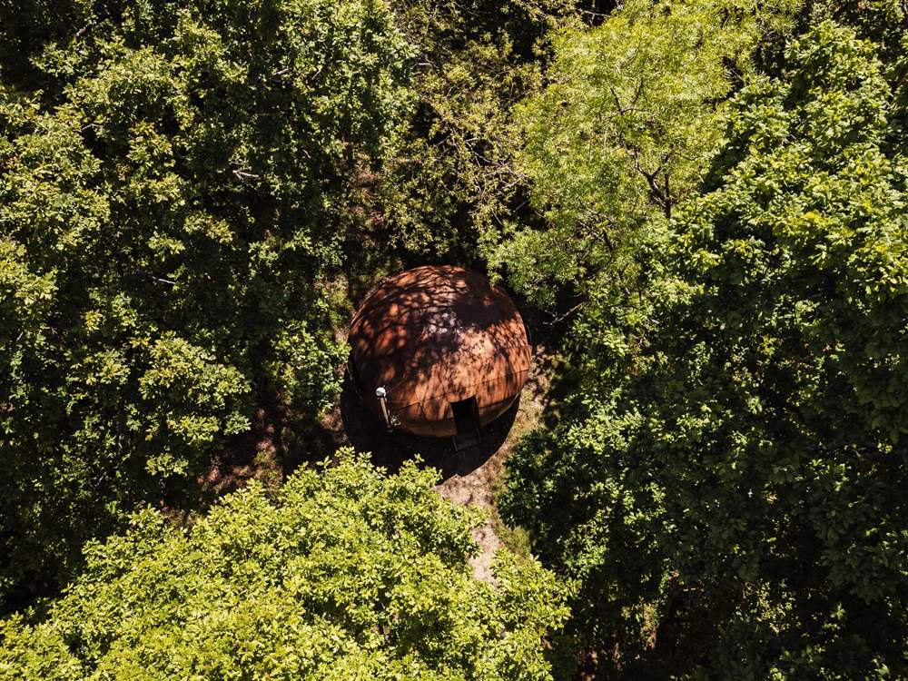 Your hideaway is surrounded by gentle, towering oak trees.