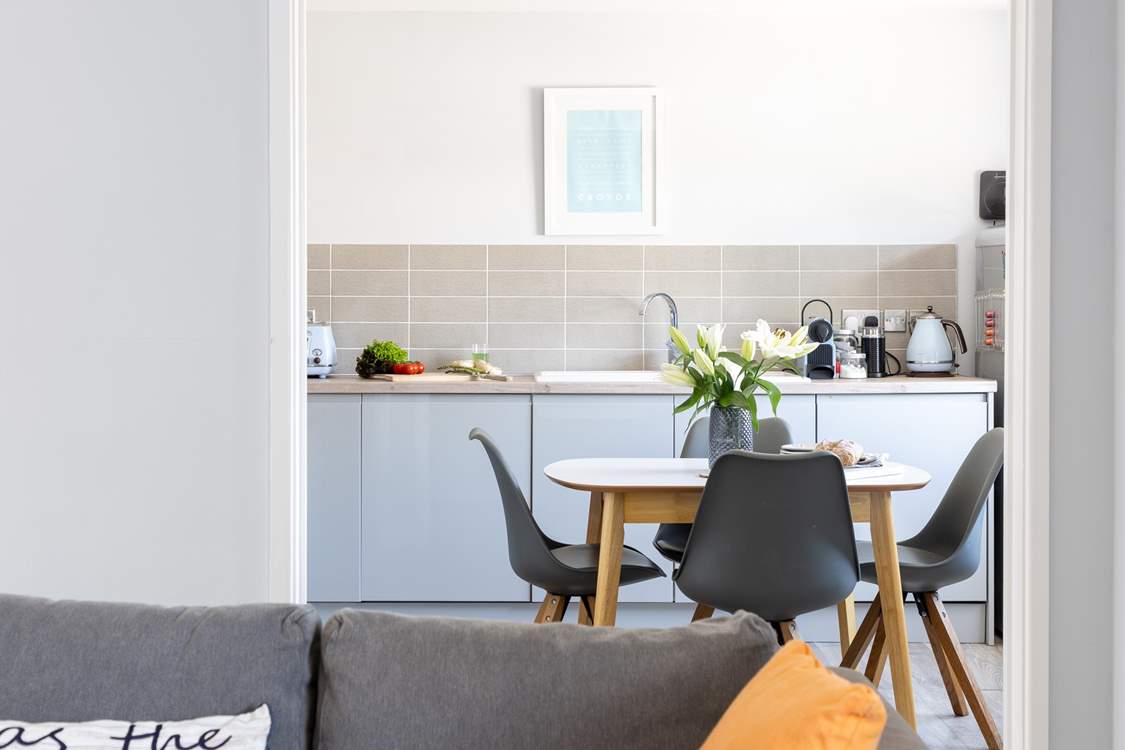 The fully equipped kitchen awaits your arrival.