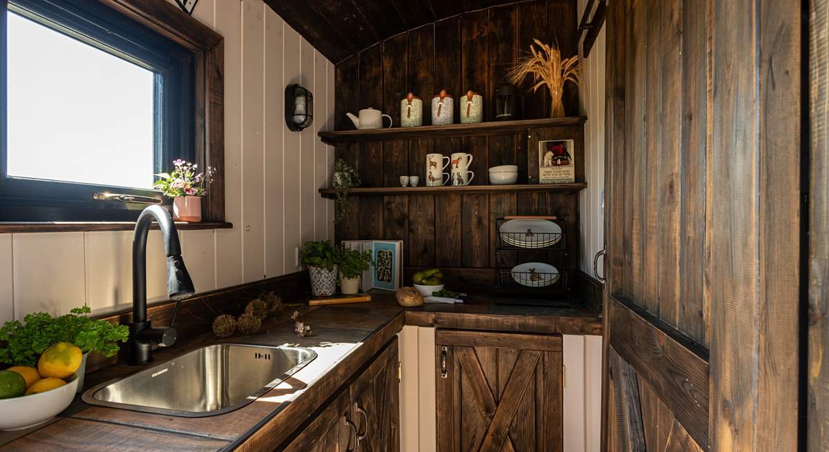 The kitchen has everything you need for your getaway to nature.