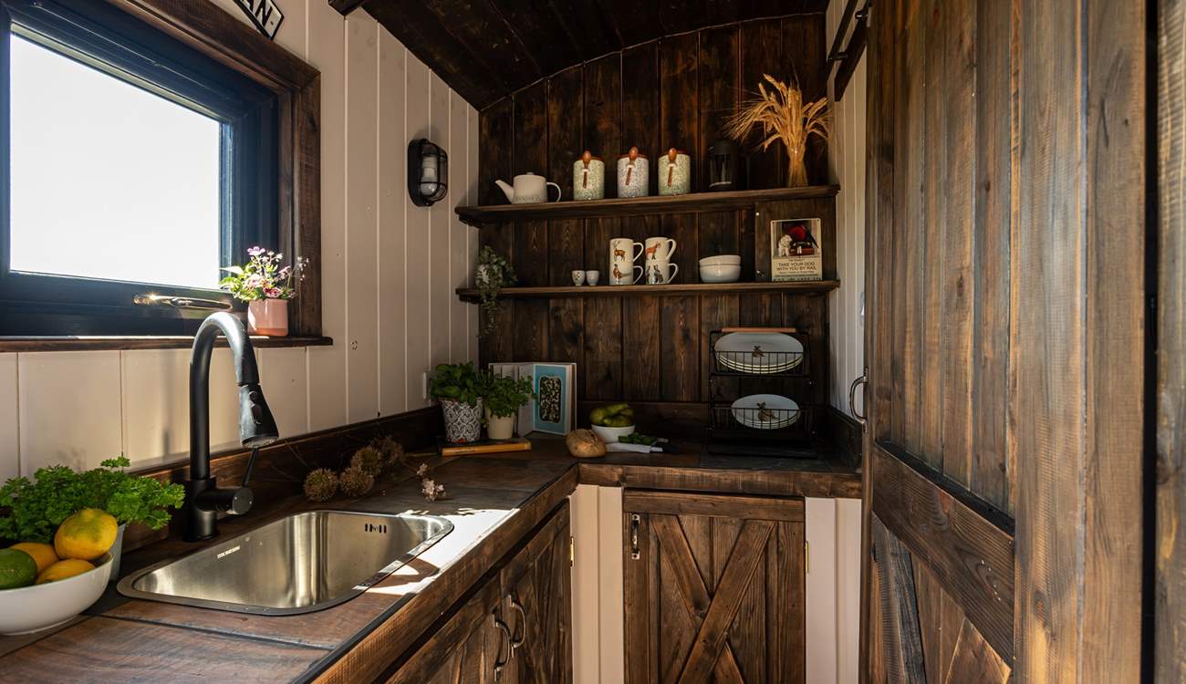 The kitchen has everything you need for your getaway to nature.