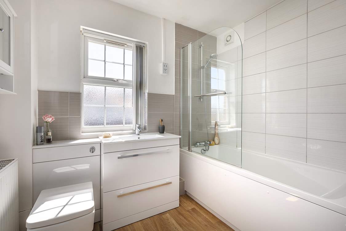 The light-filled family bathroom on the first floor.