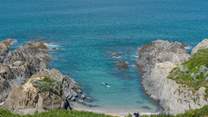 The gorgeous Barricane Bay is literally outside the apartment block.
