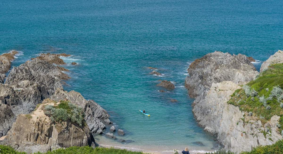 The gorgeous Barricane Bay is literally outside the apartment block.