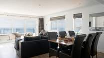 The open plan reception room will delight from dawn until dusk, no matter the season.