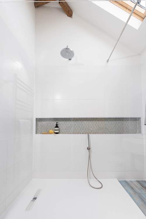 Next door is the family shower-room.