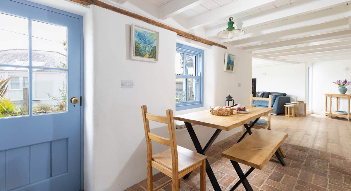 The light and airy open plan living space. 