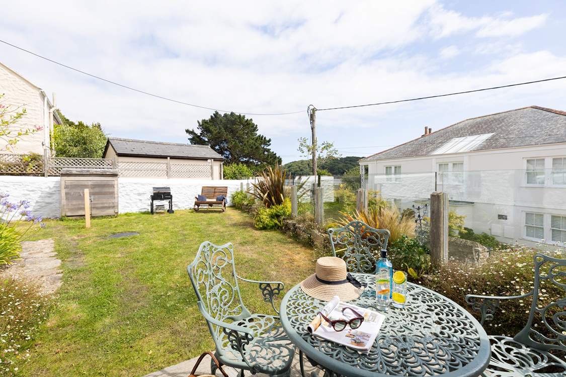 The enclosed garden is such a suntrap.
