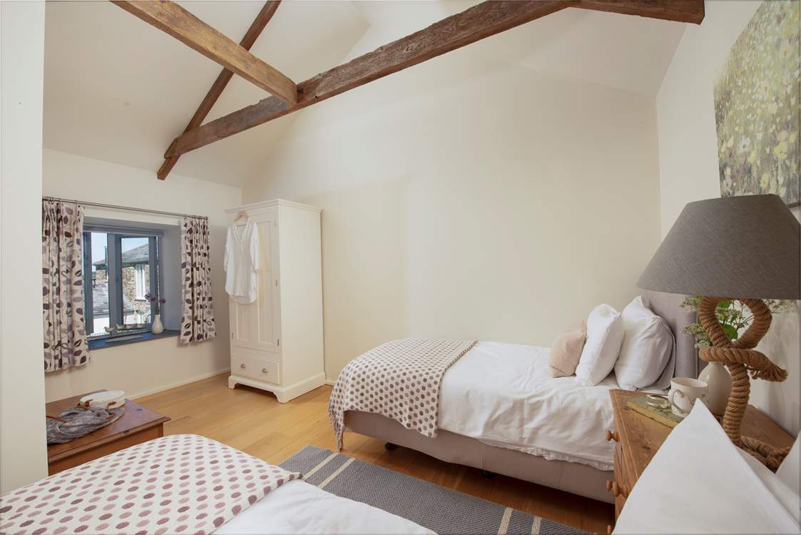 Set up under the eaves, the vaulted ceiling creates a great sense of space.