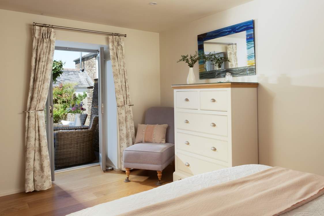 French doors lead out to the terrace area.