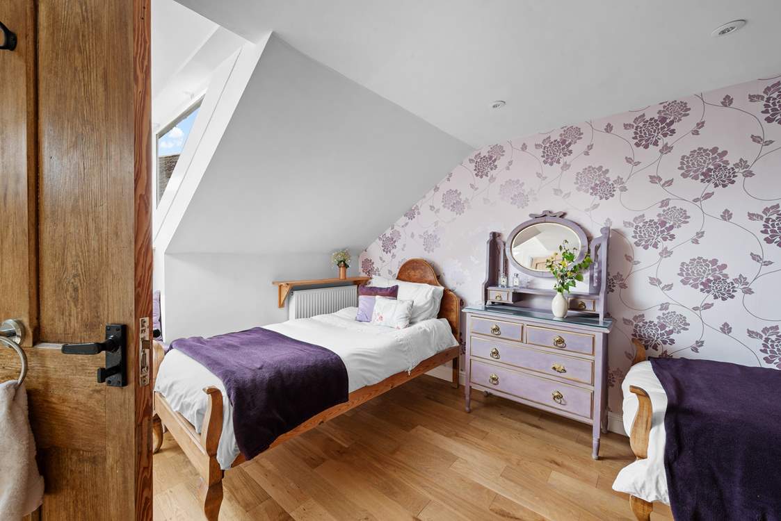 Bedroom 3, a beautiful twin bedroom on the second floor - mind your head on the sloping ceilings.