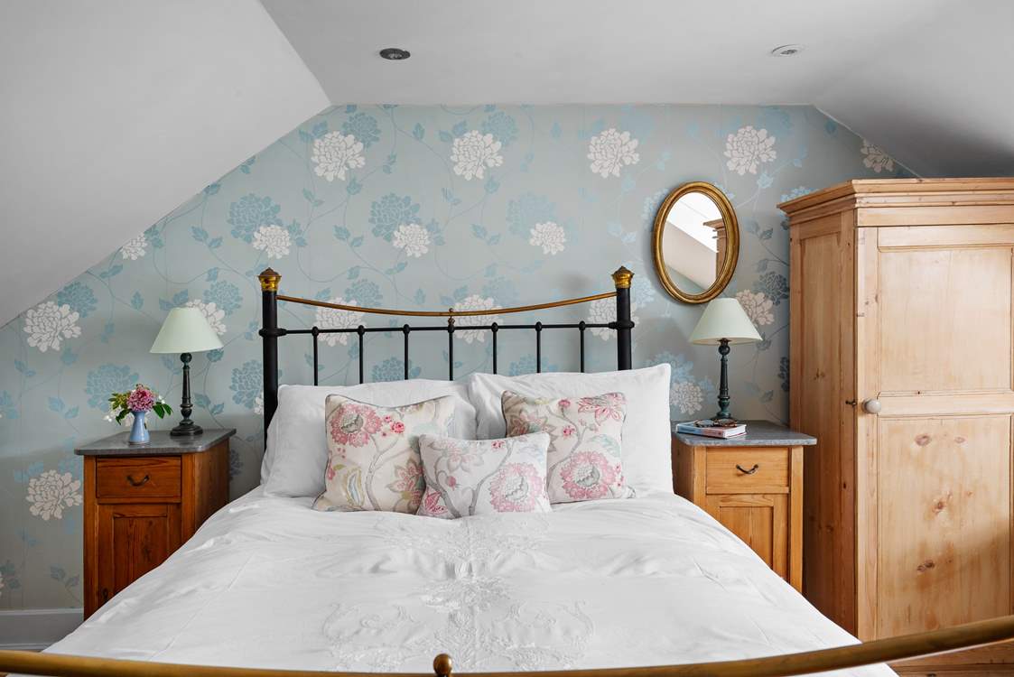 Another romantic room on the second floor, set under the eaves.