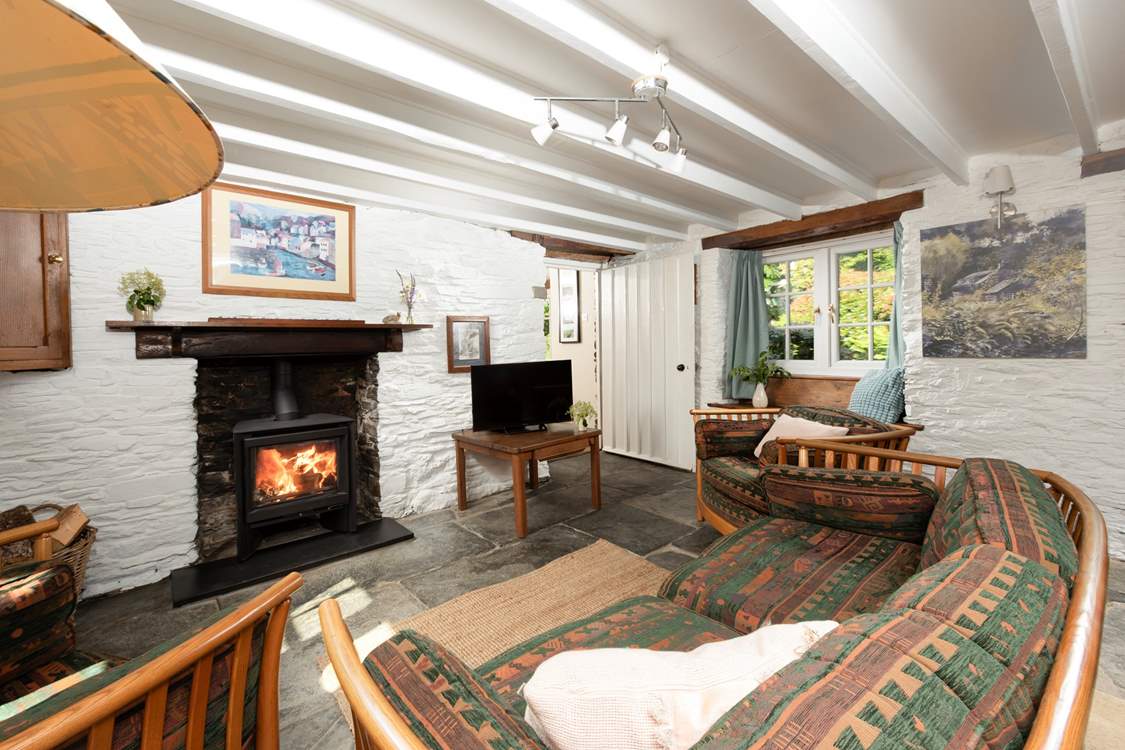 On chillier days, fire up the wood-burner.