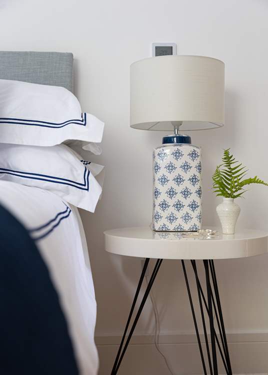 The coastal colours flow throughout the apartment.