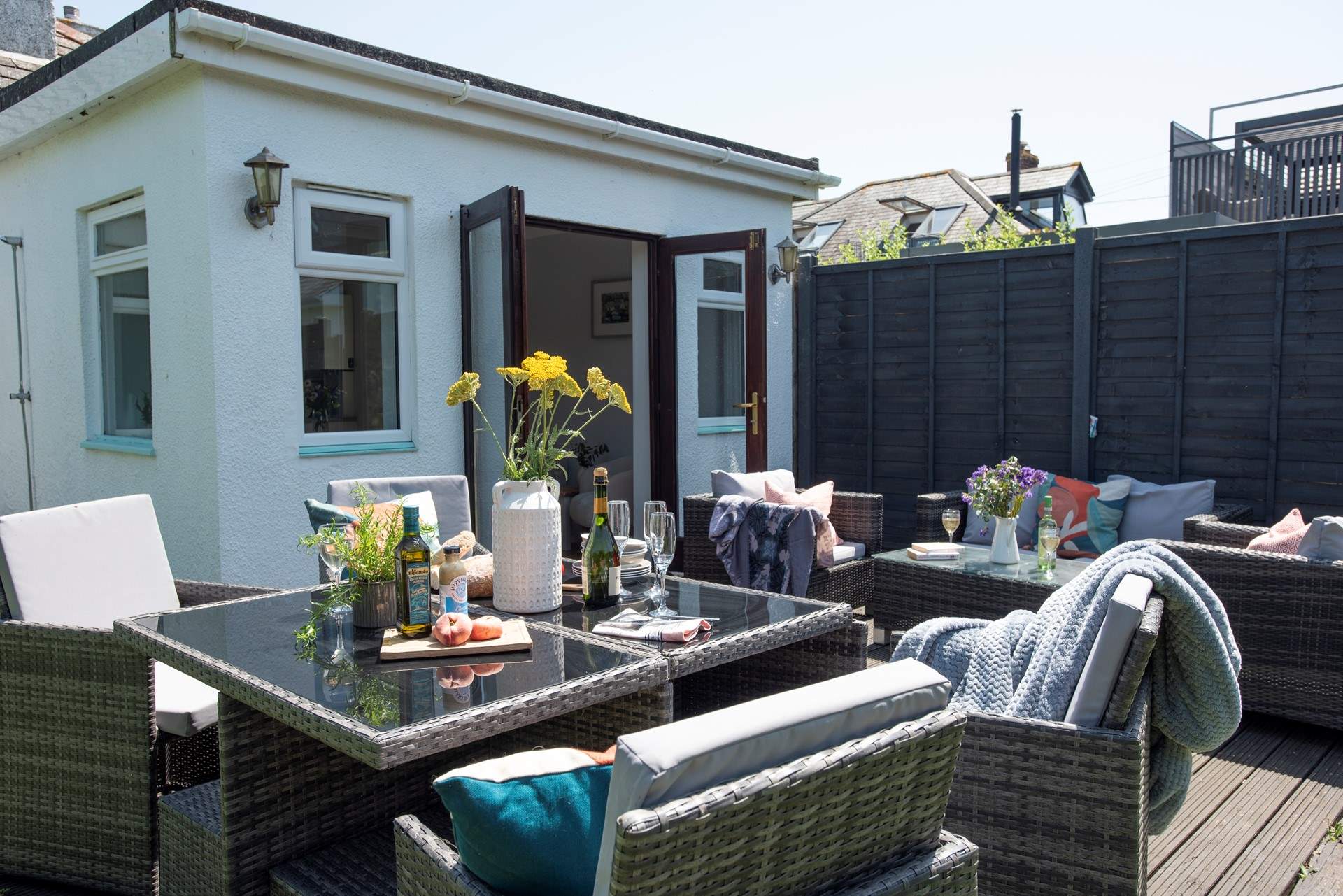 Sit back and relax on the decking at Flipflops. 